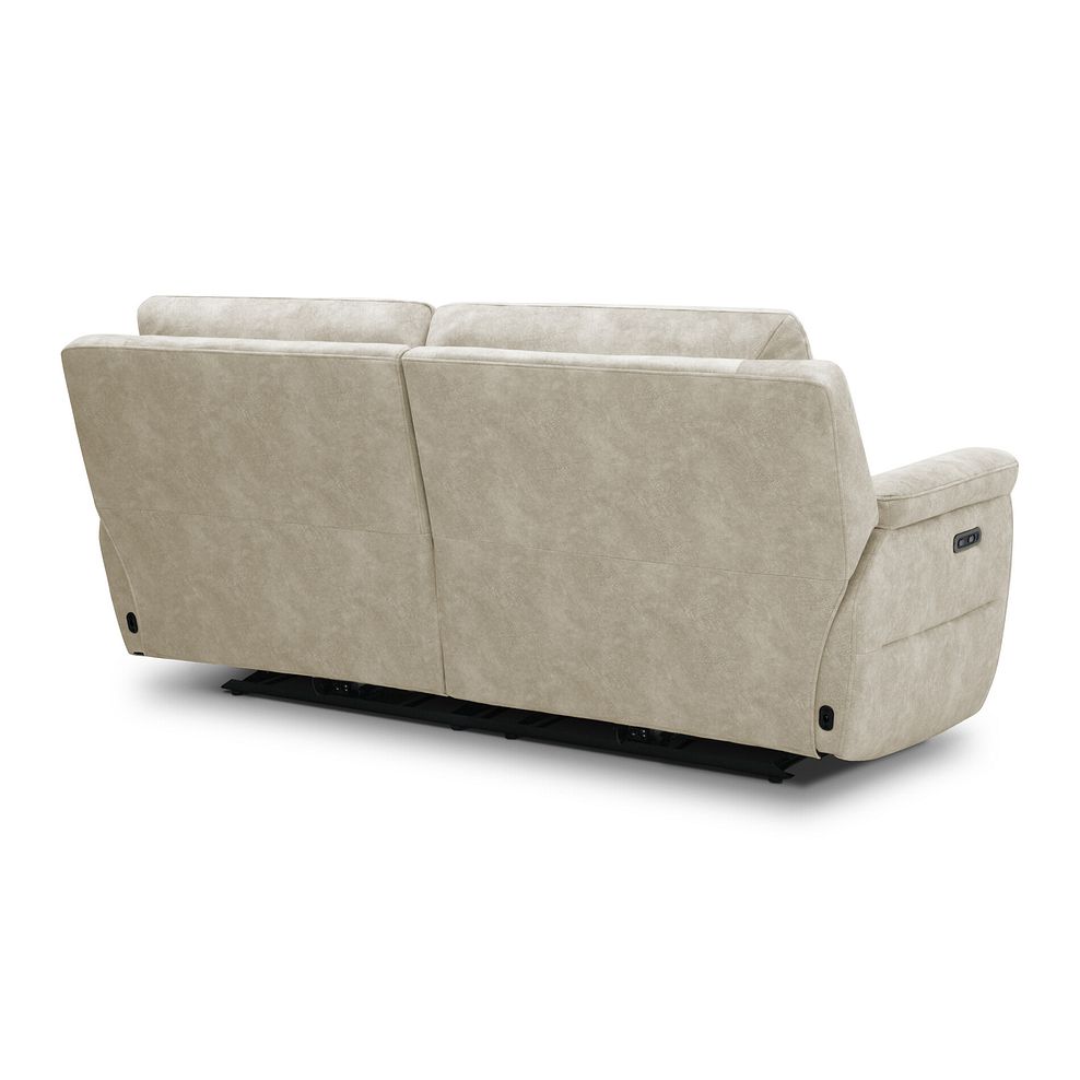 Theo 3 Seater Power Recliner Sofa in Marble Cream Fabric 7