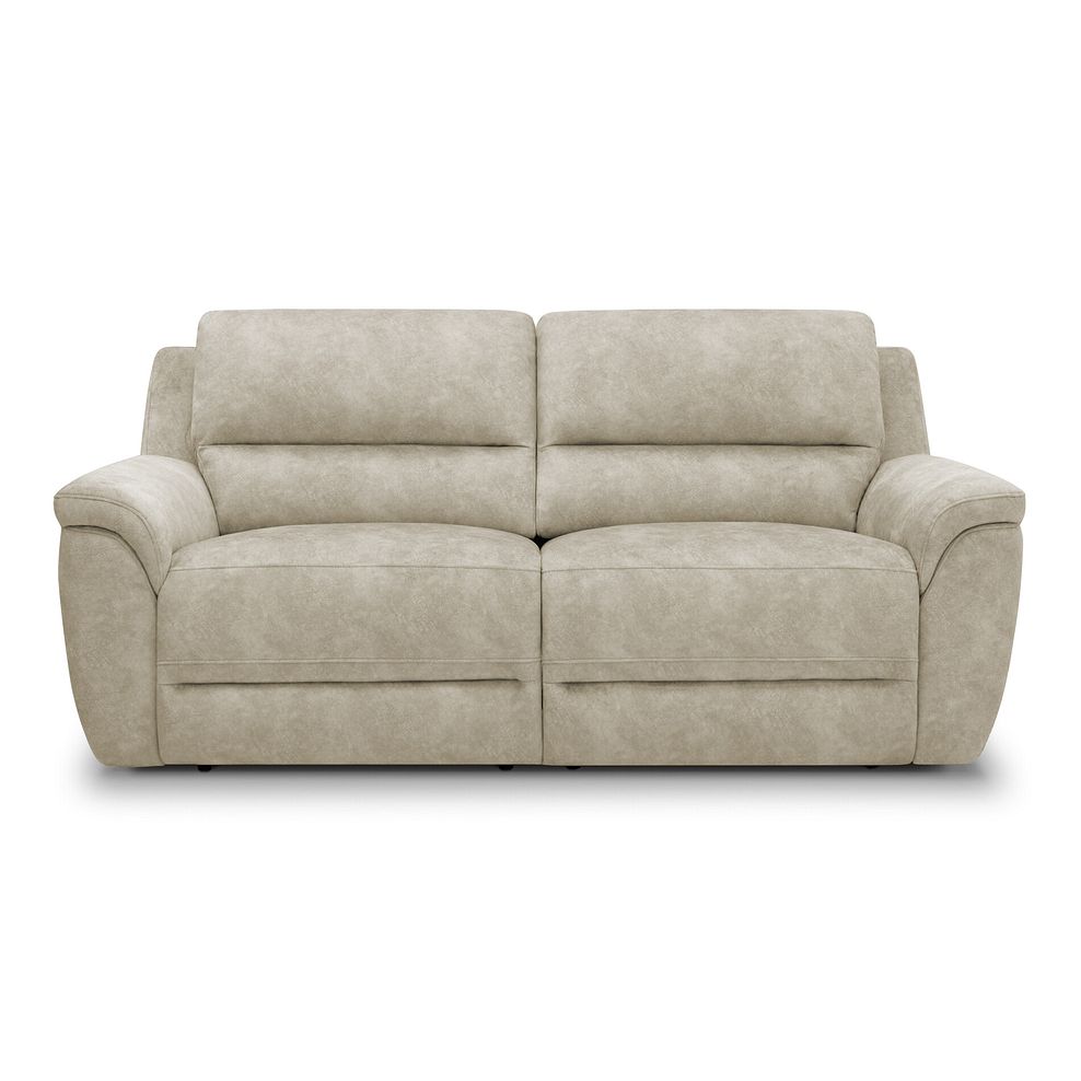 Theo 3 Seater Power Recliner Sofa in Marble Cream Fabric 4