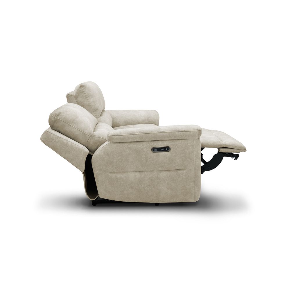 Theo 3 Seater Power Recliner Sofa in Marble Cream Fabric 6