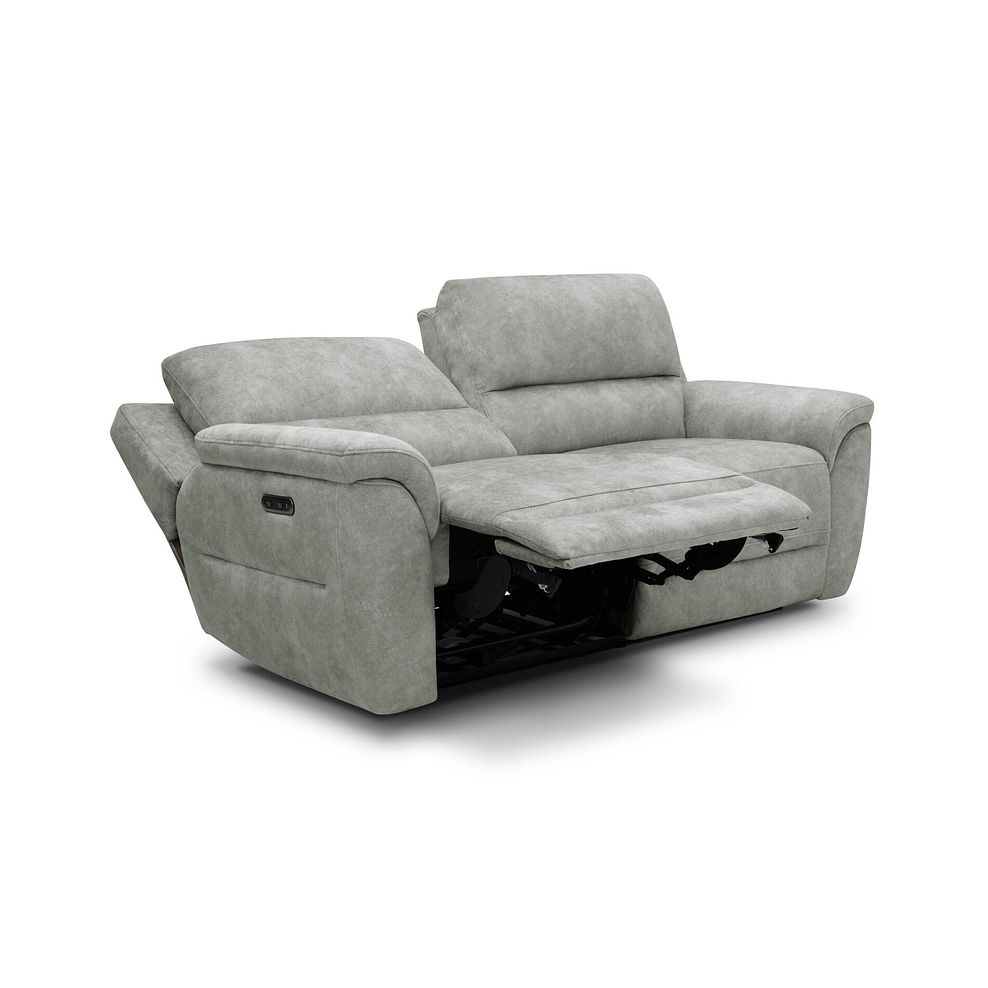 Theo 3 Seater Power Recliner Sofa in Marble Silver Fabric 3