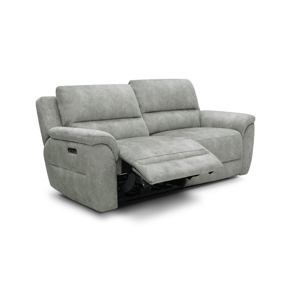 Theo 3 Seater Power Recliner Sofa in Marble Silver Fabric 2