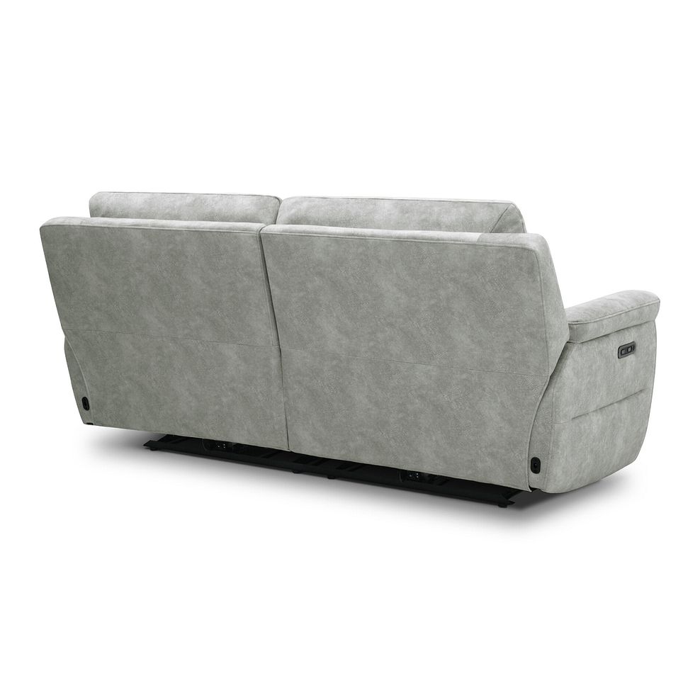 Theo 3 Seater Power Recliner Sofa in Marble Silver Fabric 7