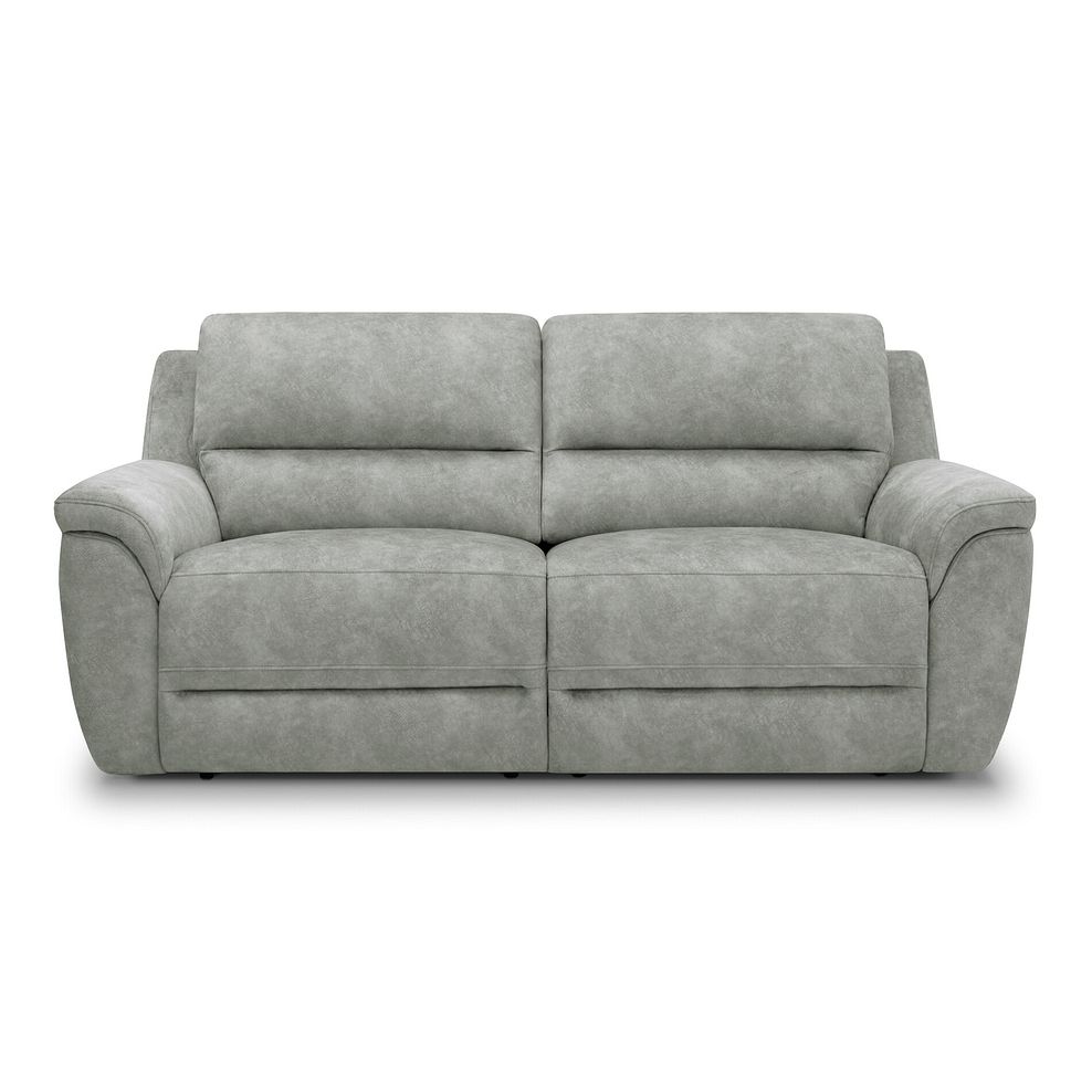 Theo 3 Seater Power Recliner Sofa in Marble Silver Fabric 4