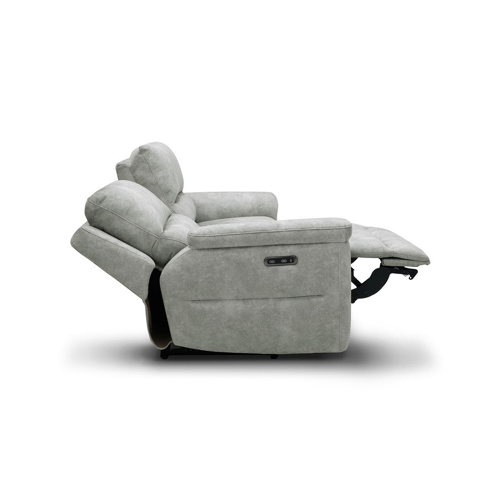 Theo 3 Seater Power Recliner Sofa in Marble Silver Fabric 6