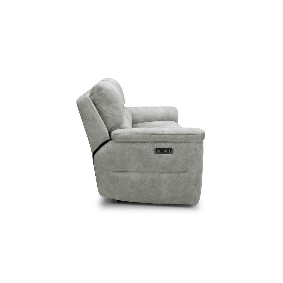 Theo 3 Seater Power Recliner Sofa in Marble Silver Fabric 5