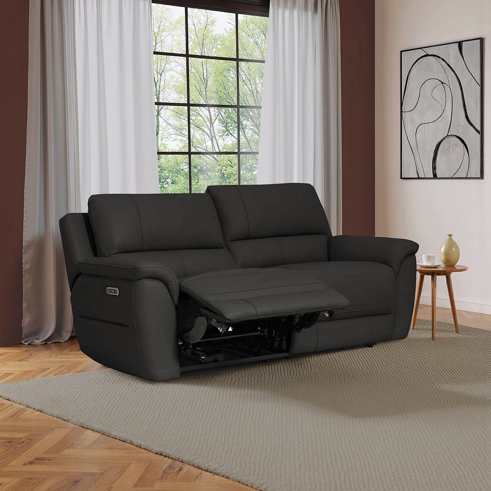 Theo 3 Seater Power Recliner Sofa in Storm Leather 1