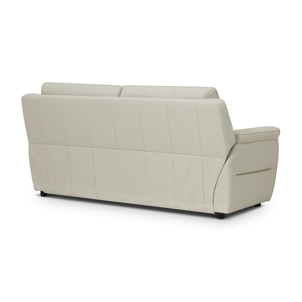 Theo 3 Seater Sofa in Bone China Leather 3