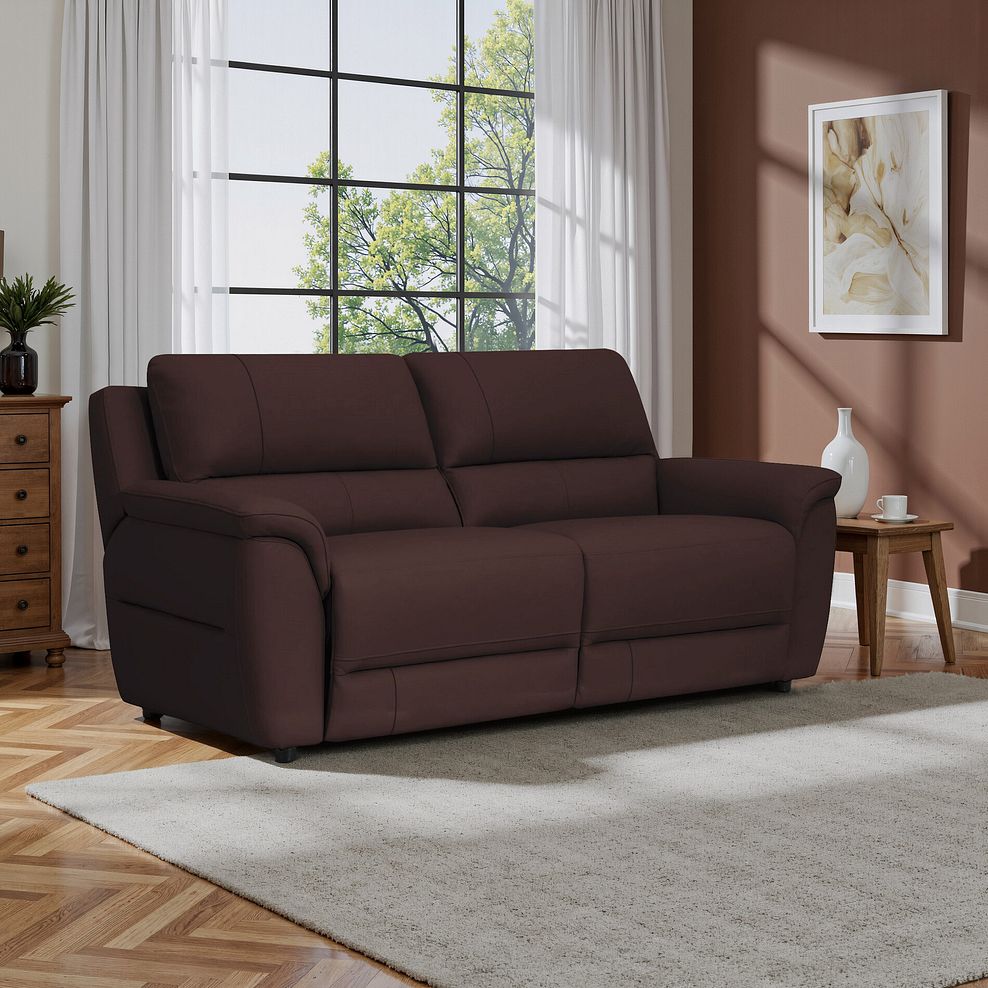 Theo 3 Seater Sofa in Chestnut Leather 1