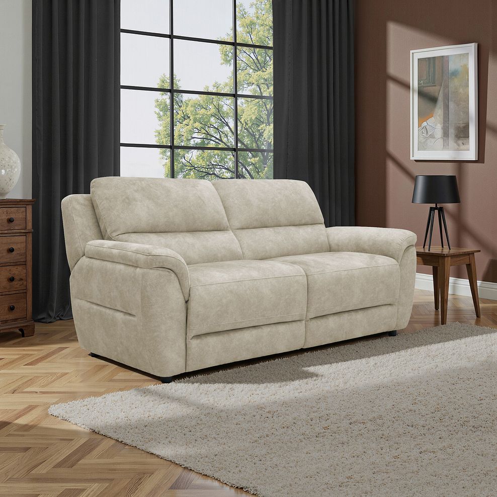 Theo 3 Seater Sofa in Marble Cream Fabric 1