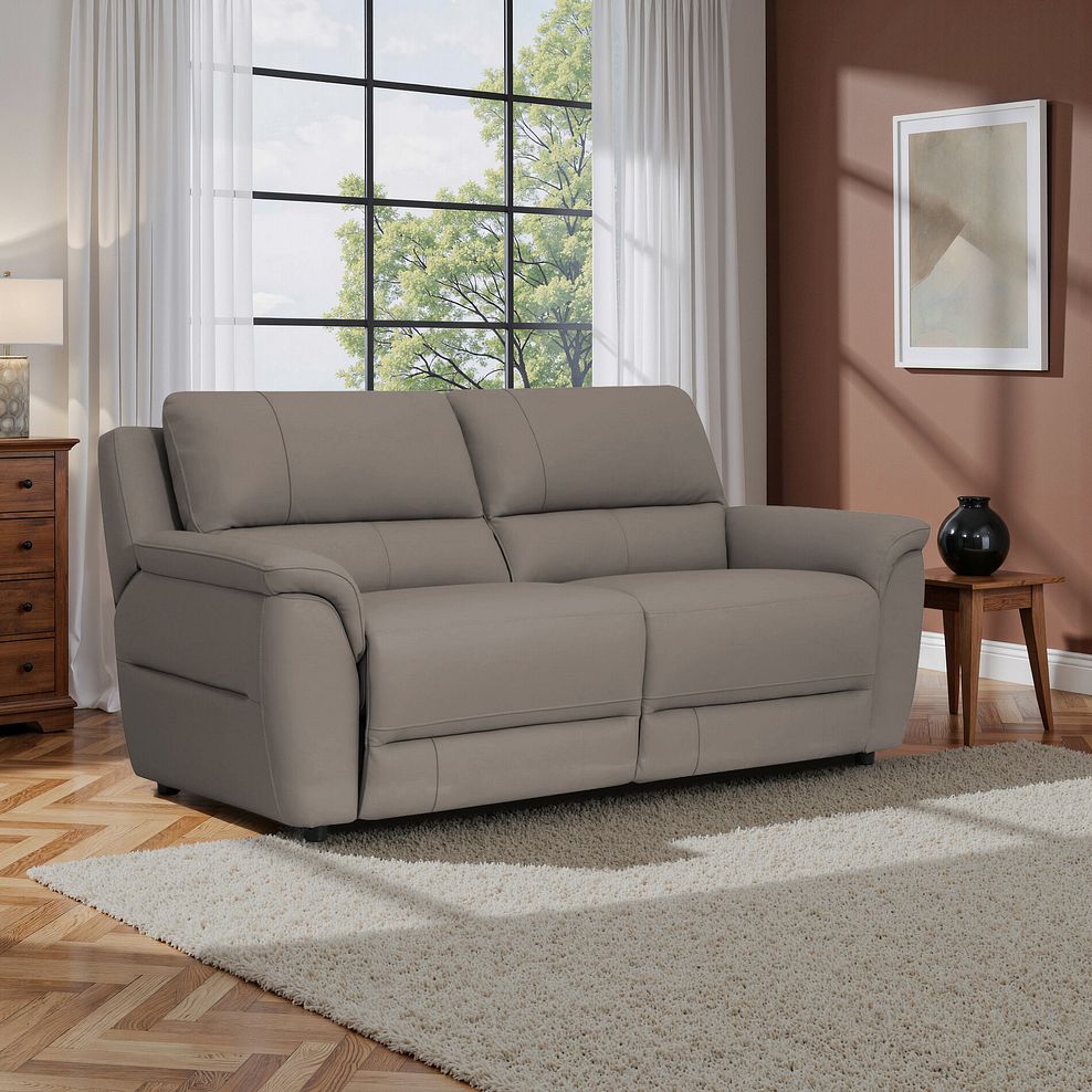 Theo 3 Seater Sofa in Oyster Leather 1