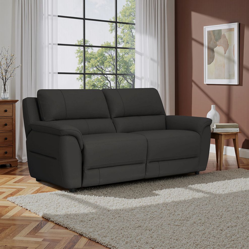 Theo 3 Seater Sofa in Storm Leather 1