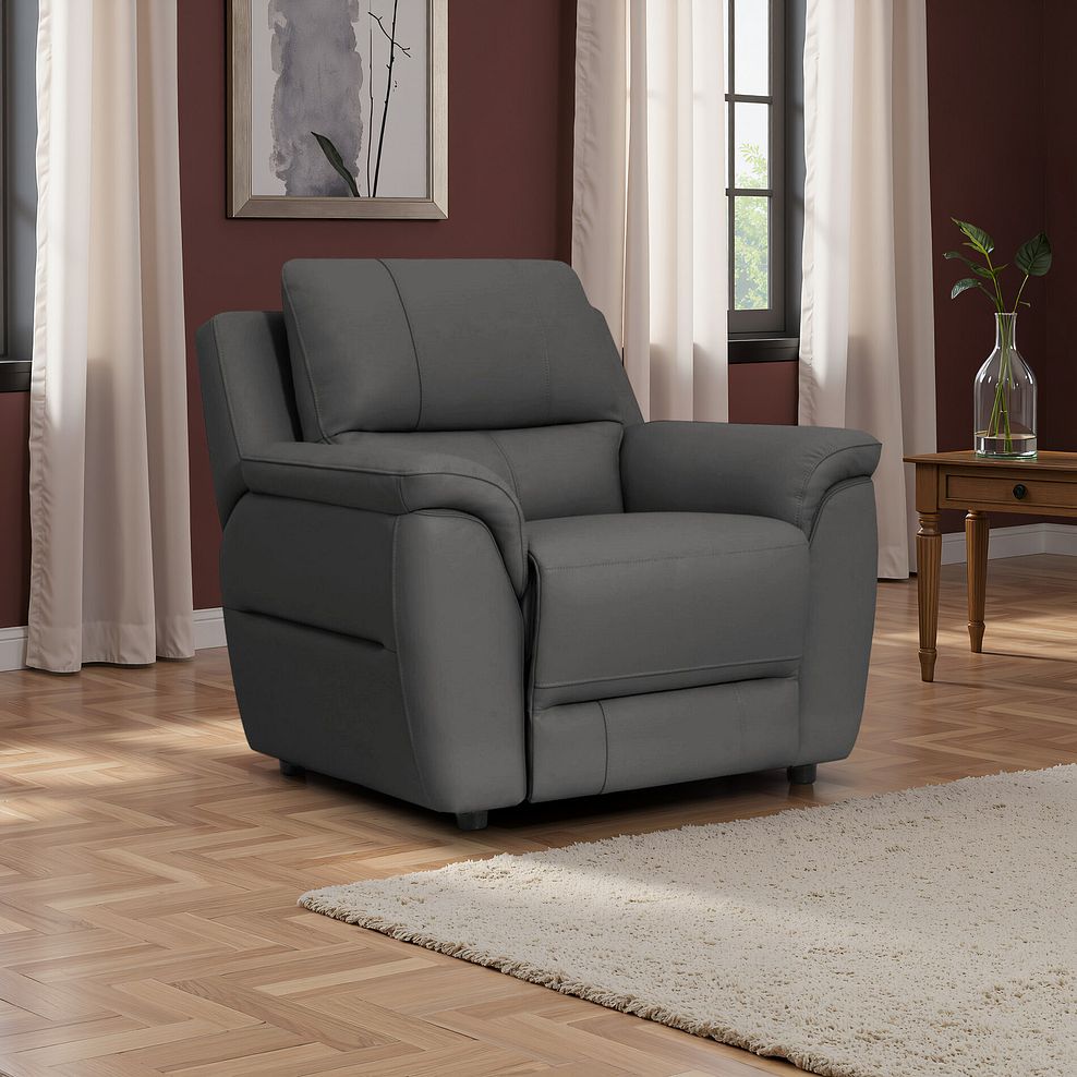 Theo Armchair in Elephant Grey Leather 8