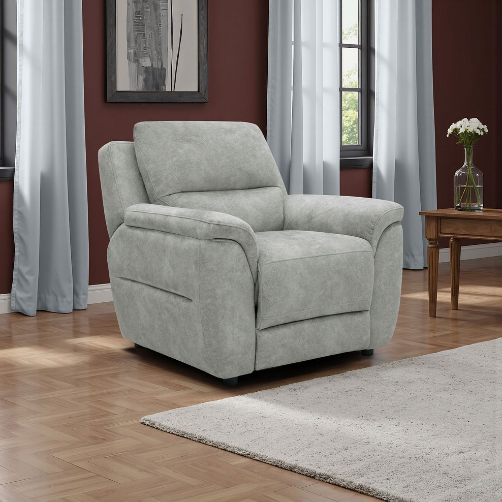 Theo Armchair in Marble Silver Fabric 1