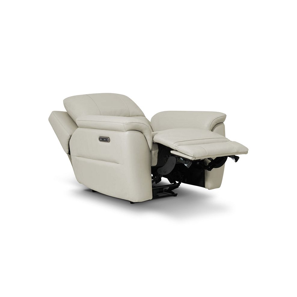 Theo Power Recliner Armchair in Bone China Leather 4