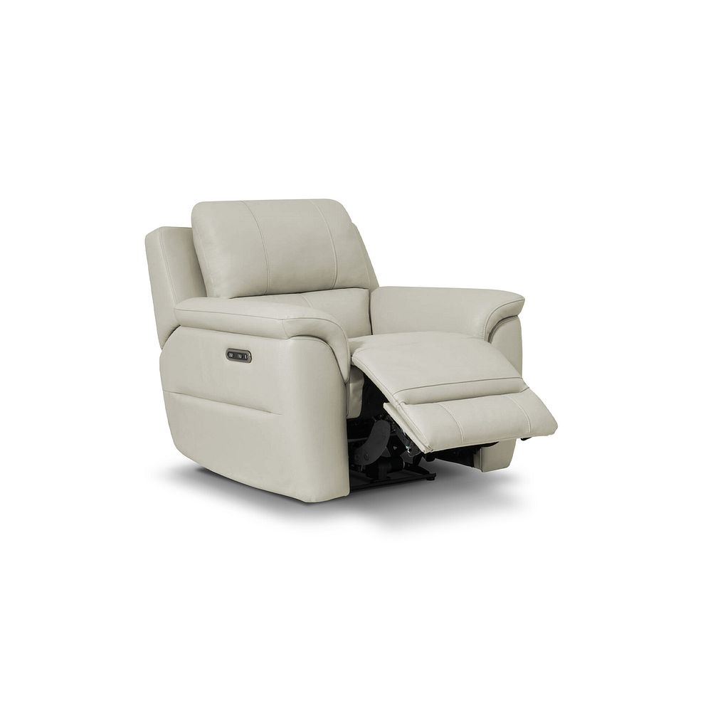 Theo Power Recliner Armchair in Bone China Leather 3