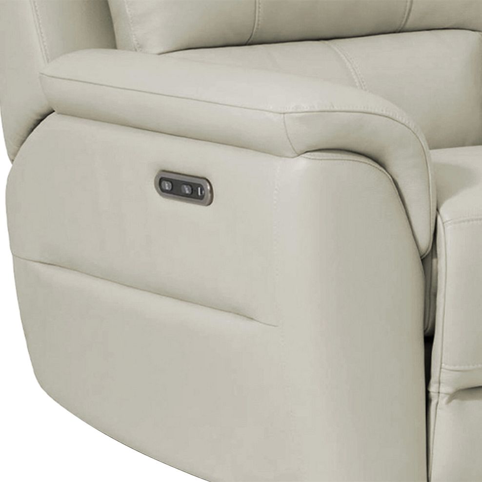 Theo Power Recliner Armchair in Bone China Leather 8