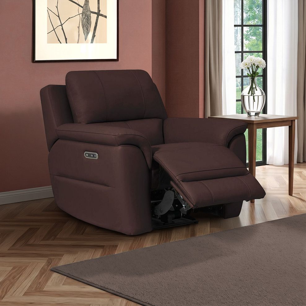 Theo Power Recliner Armchair in Chestnut Leather 1