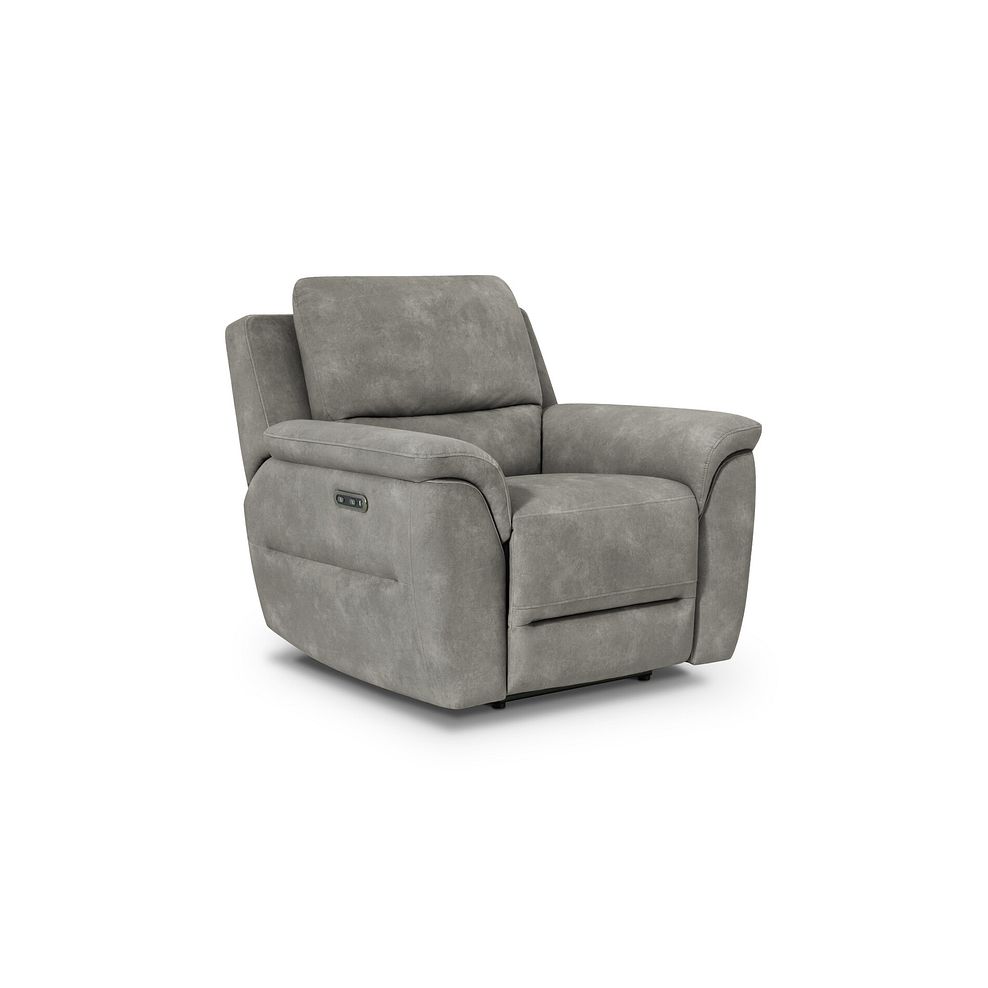 Theo Power Recliner Armchair in Dexter Stone Fabric 1