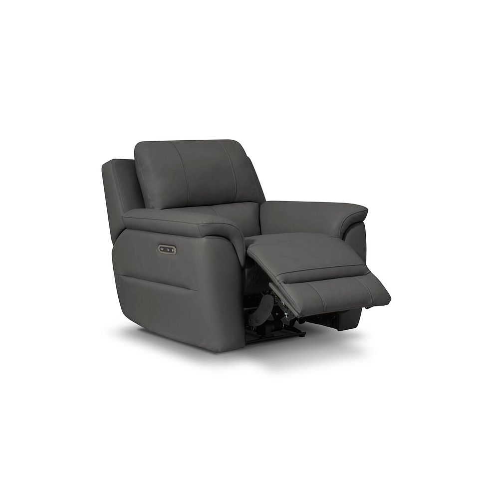 Theo Power Recliner Armchair in Elephant Grey Leather 2