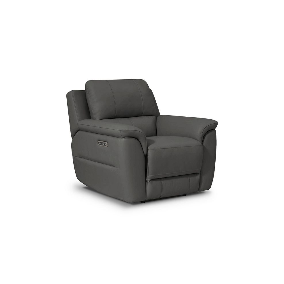 Theo Power Recliner Armchair in Elephant Grey Leather 1