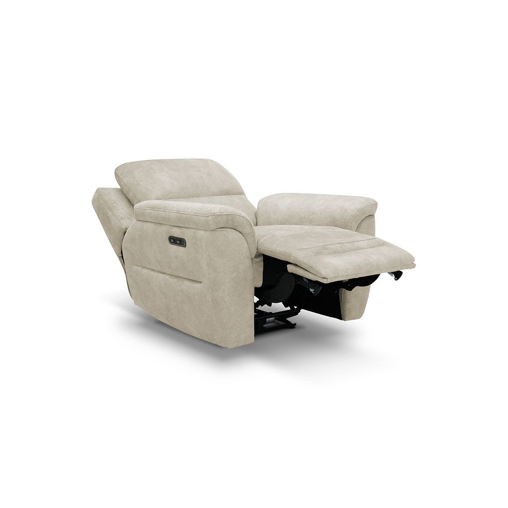 Theo Power Recliner Armchair in Marble Cream Fabric 3