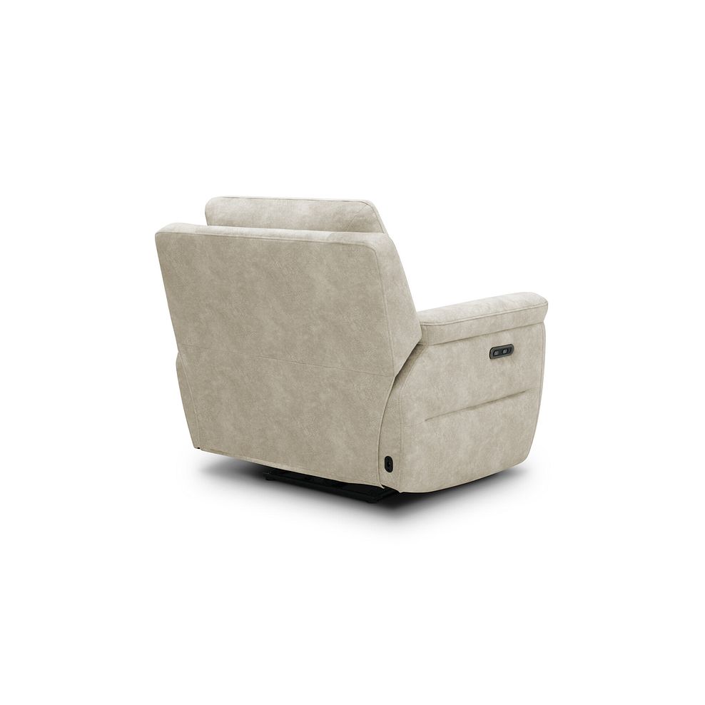 Theo Power Recliner Armchair in Marble Cream Fabric 7