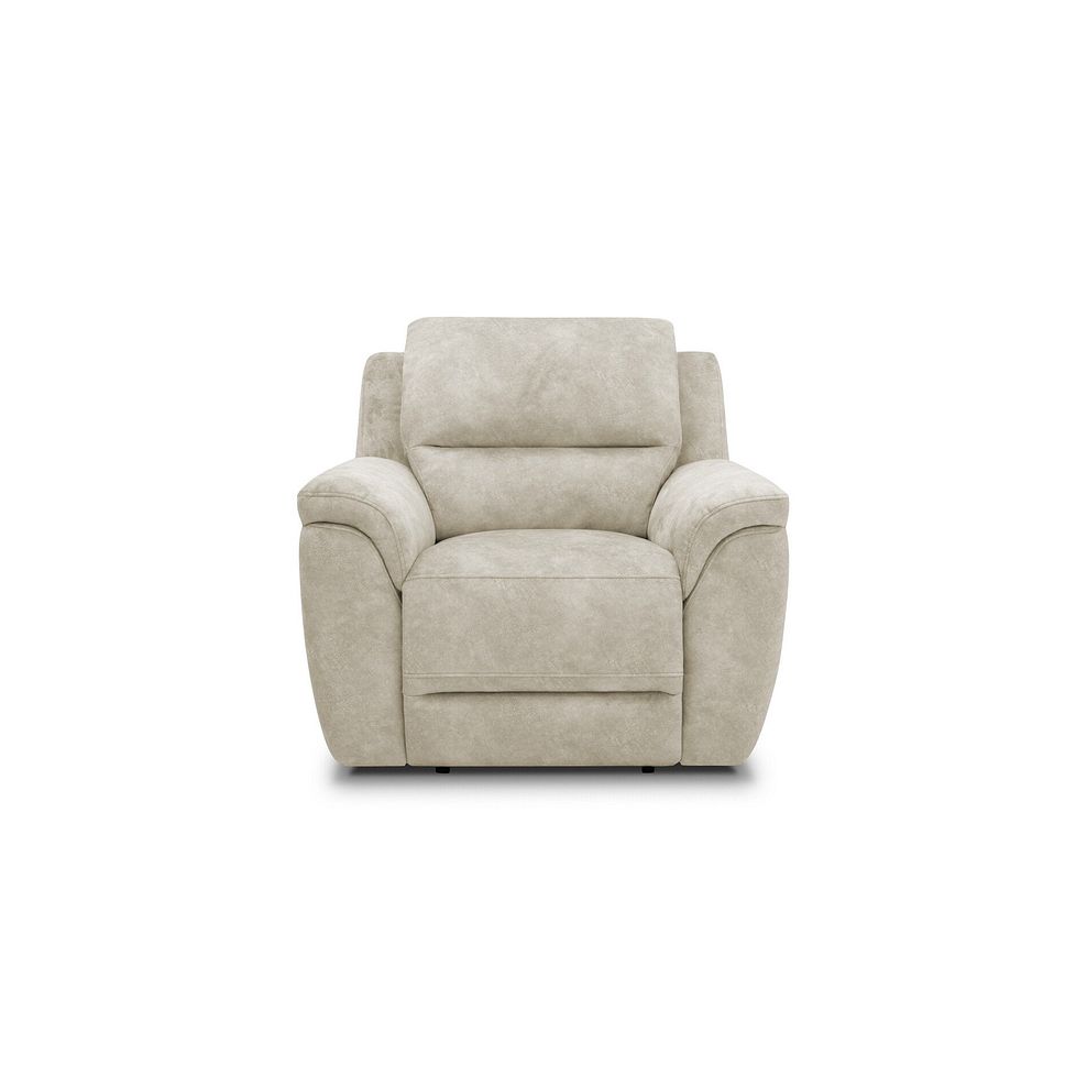 Theo Power Recliner Armchair in Marble Cream Fabric 4