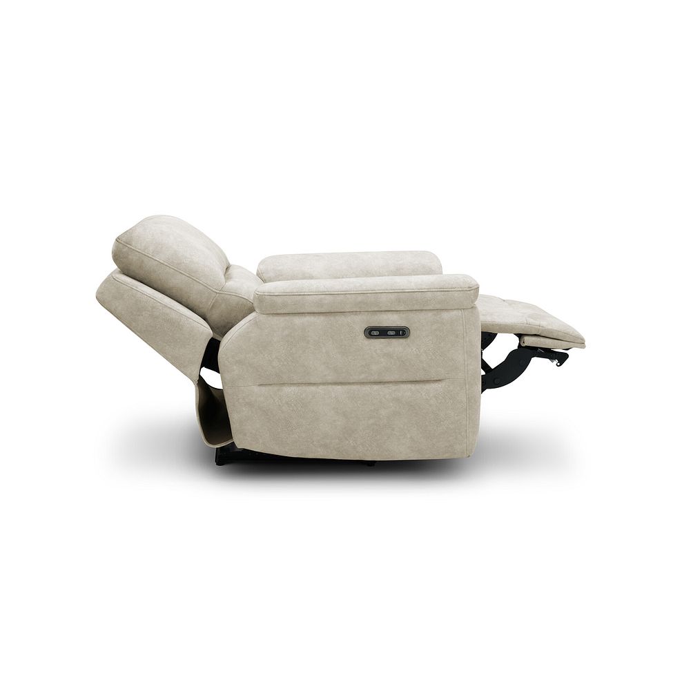 Theo Power Recliner Armchair in Marble Cream Fabric 6