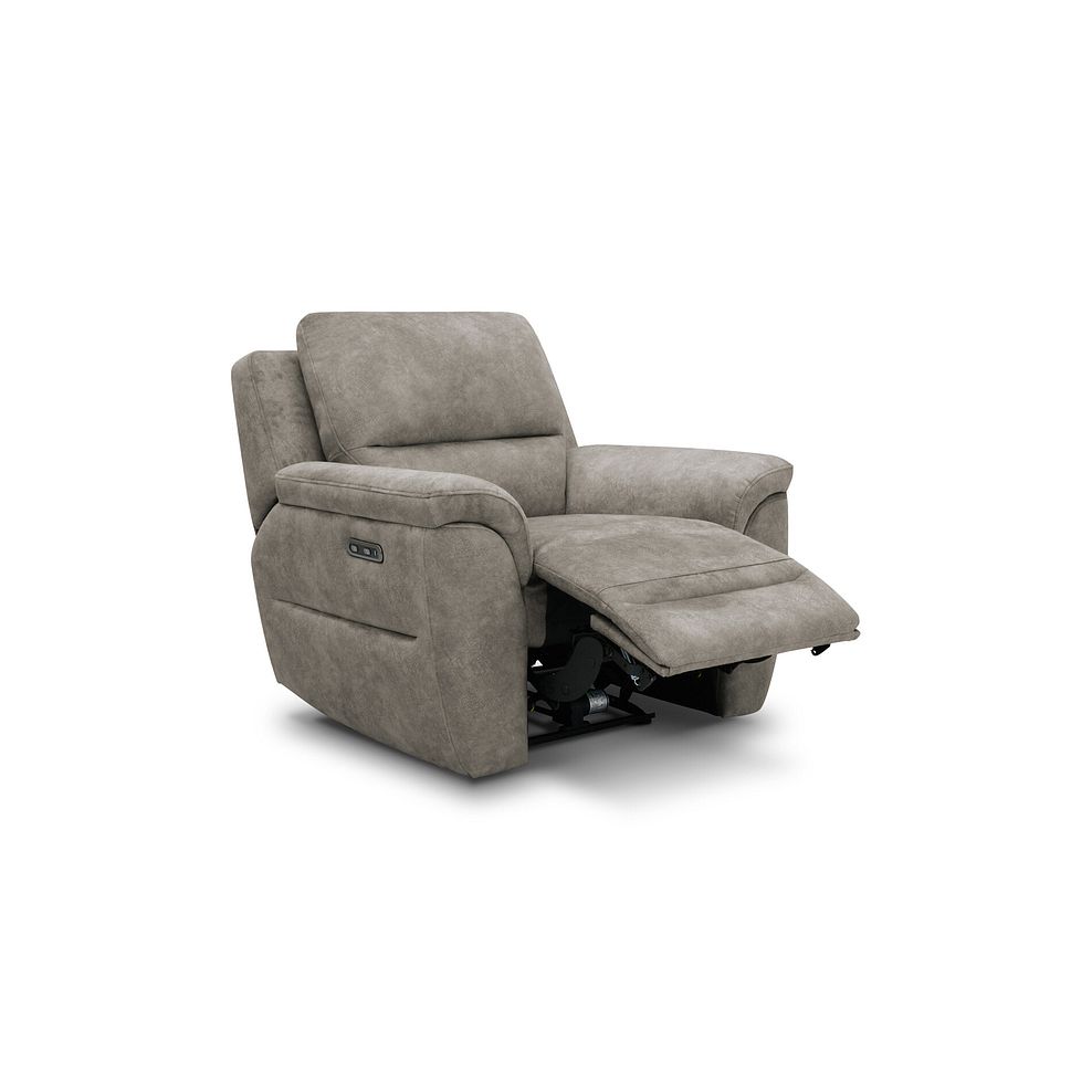 Theo Power Recliner Armchair in Marble Mink Fabric 2