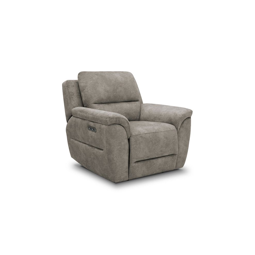 Theo Power Recliner Armchair in Marble Mink Fabric 1