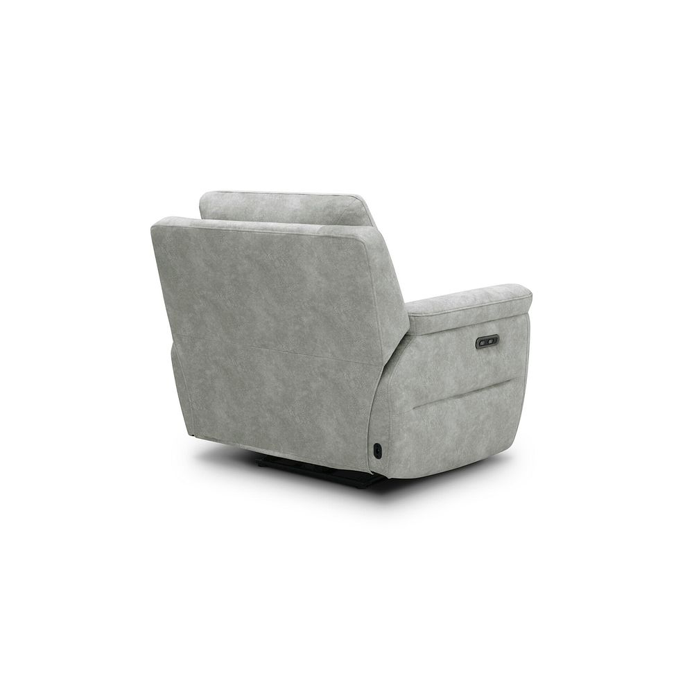 Theo Power Recliner Armchair in Marble Silver Fabric 7