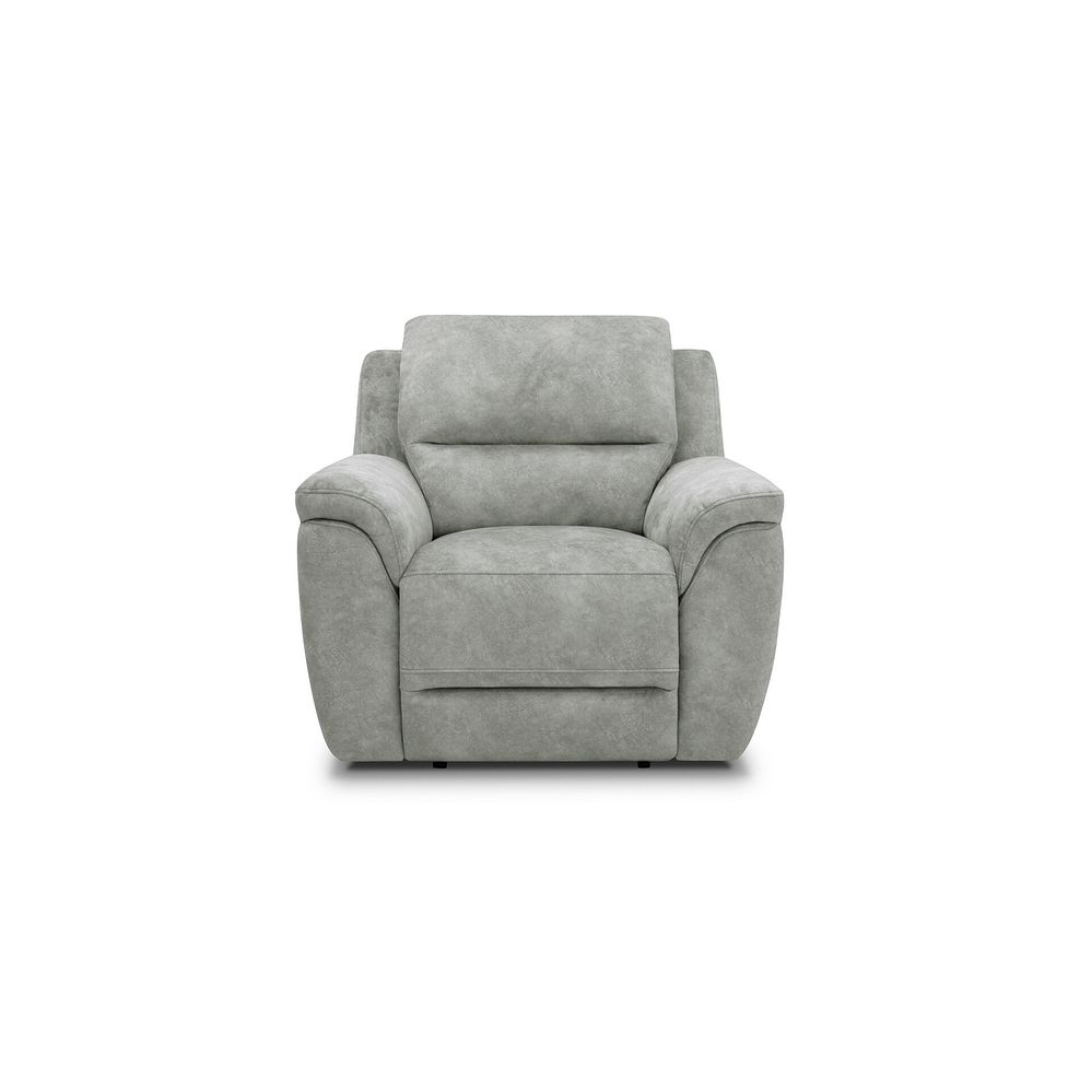 Theo Power Recliner Armchair in Marble Silver Fabric 4