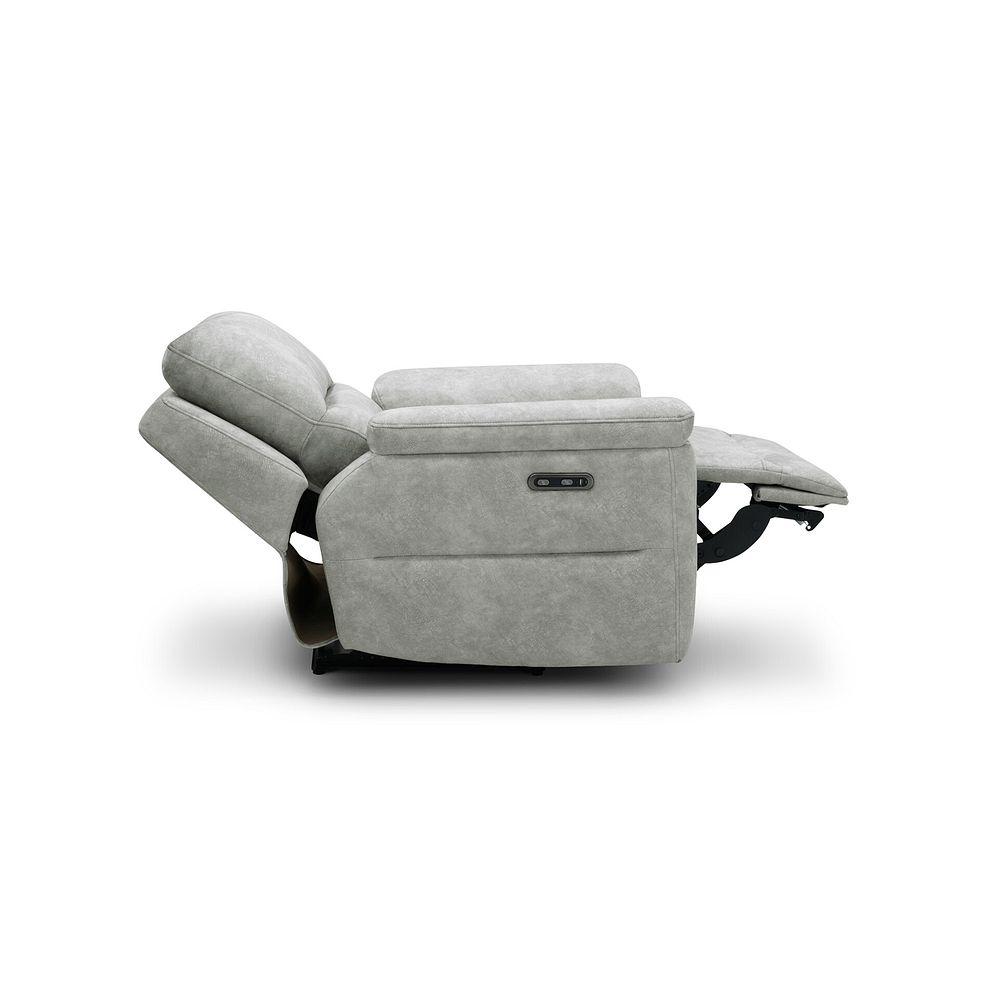 Theo Power Recliner Armchair in Marble Silver Fabric 6