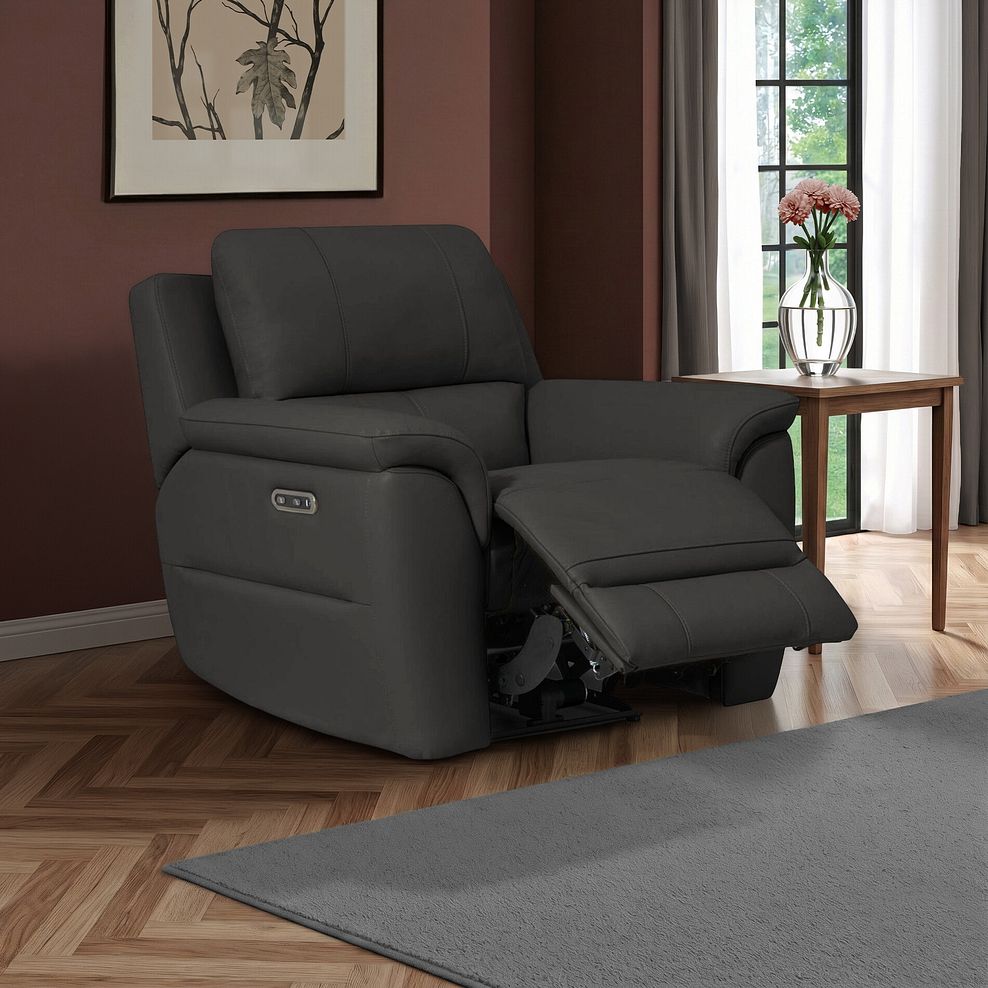 Theo Power Recliner Armchair in Storm Leather 1