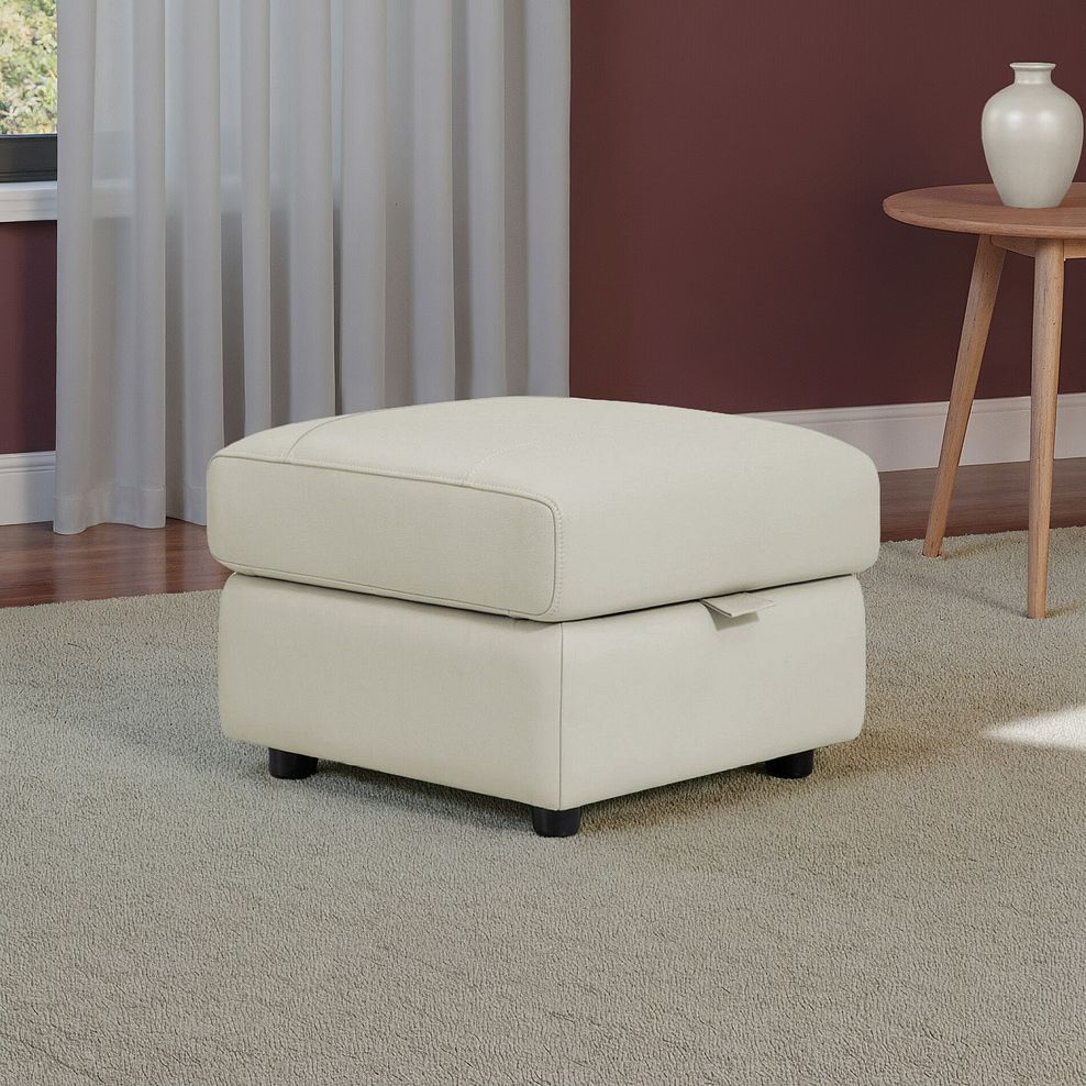 Theo Storage Footstool in Bone China Leather 1