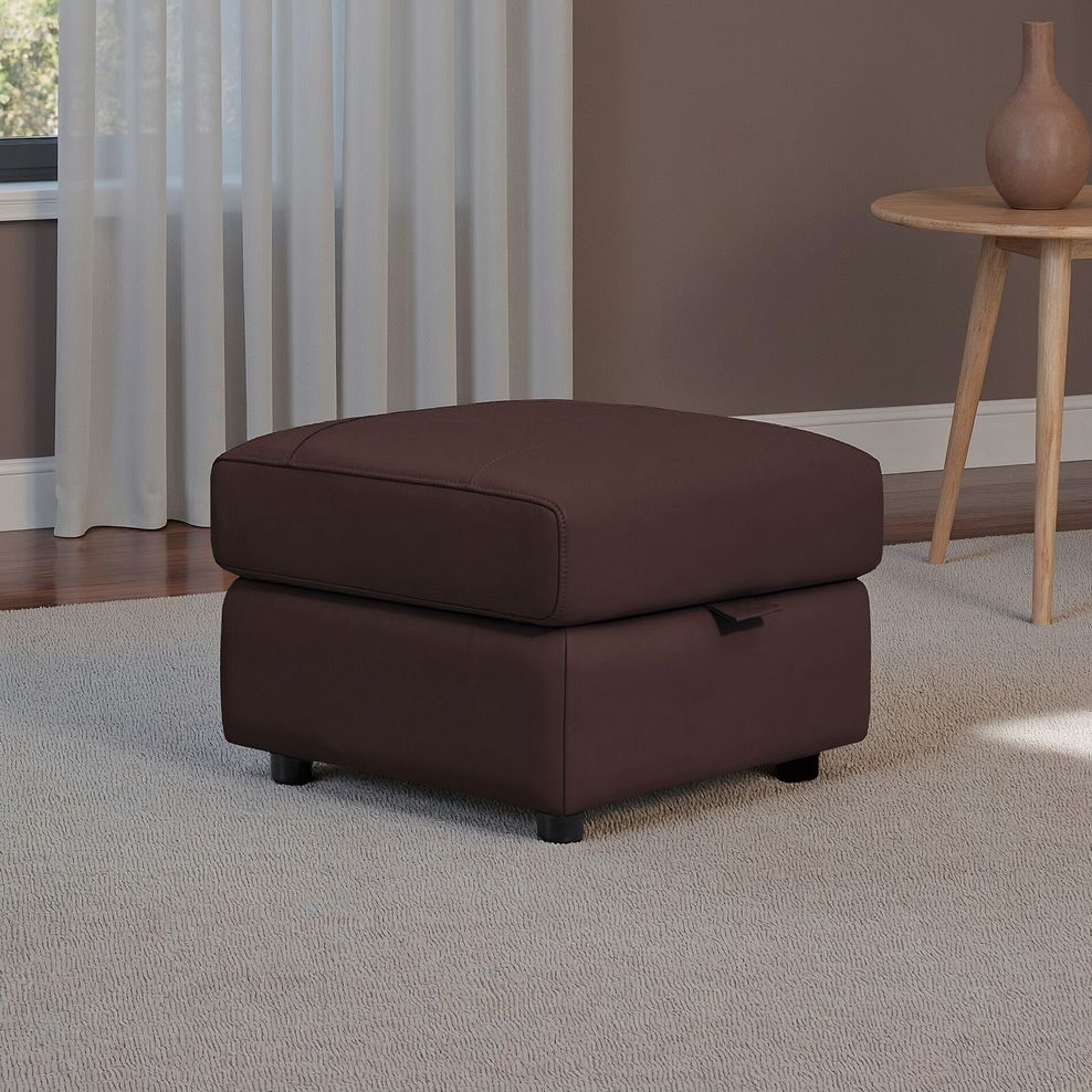 Theo Storage Footstool in Chestnut Leather 1