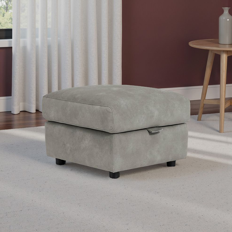 Theo Storage Footstool in Dexter Stone Fabric 1