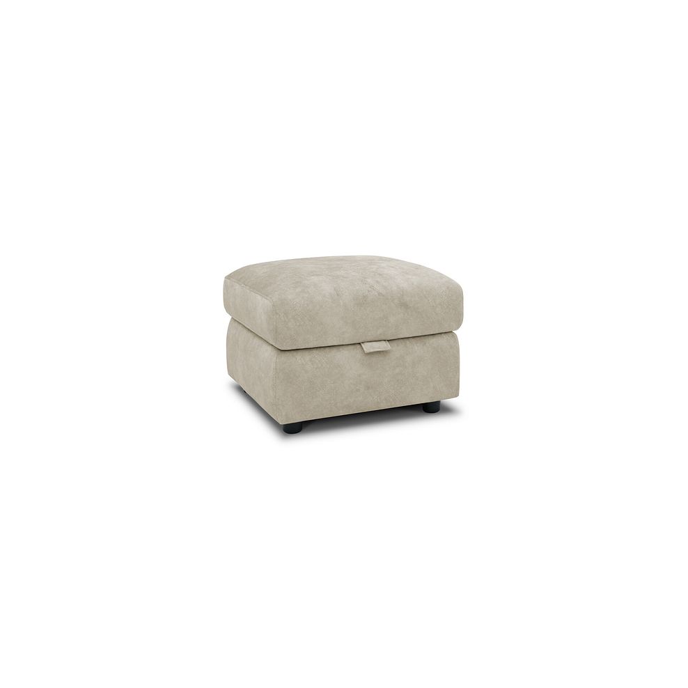 Theo Storage Footstool in Marble Cream Fabric 1