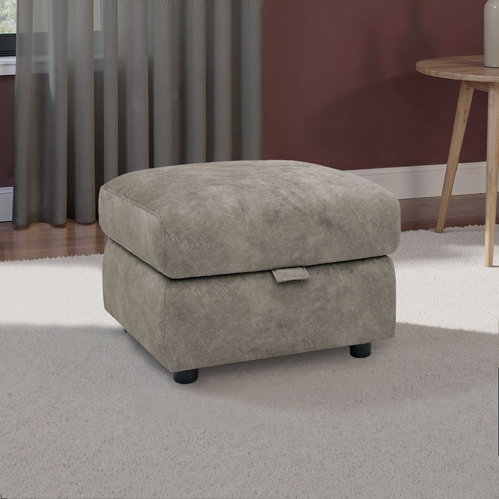 Theo Storage Footstool in Marble Mink Fabric 1