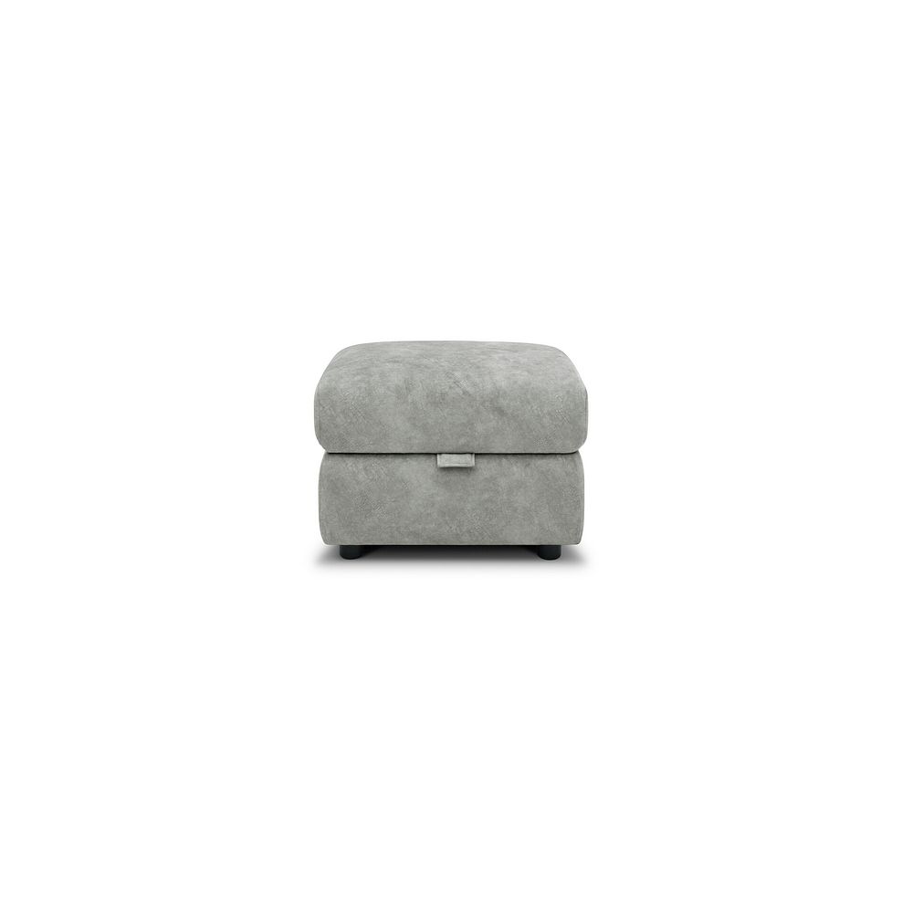 Theo Storage Footstool in Marble Silver Fabric 3