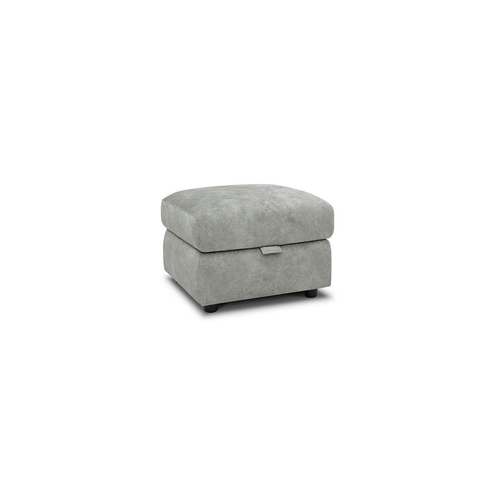 Theo Storage Footstool in Marble Silver Fabric 1