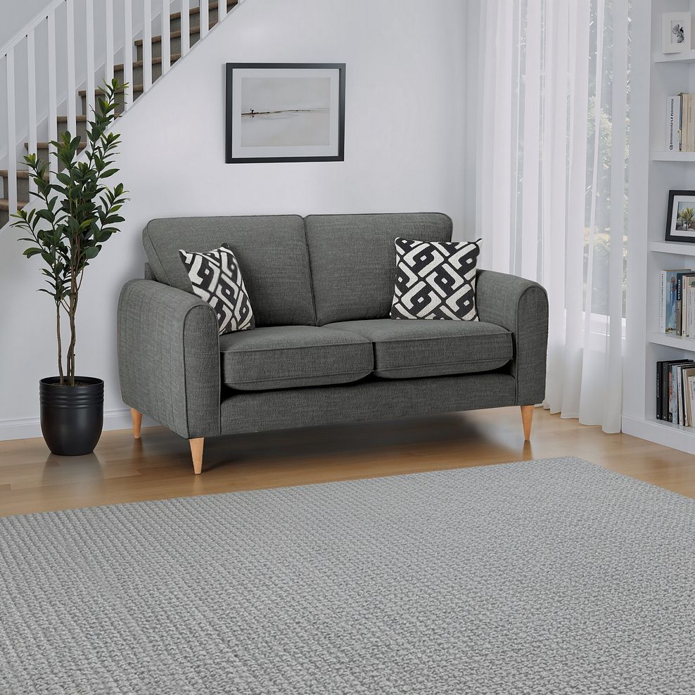 Thornley 2 Seater Sofa in Anthracite Fabric 1