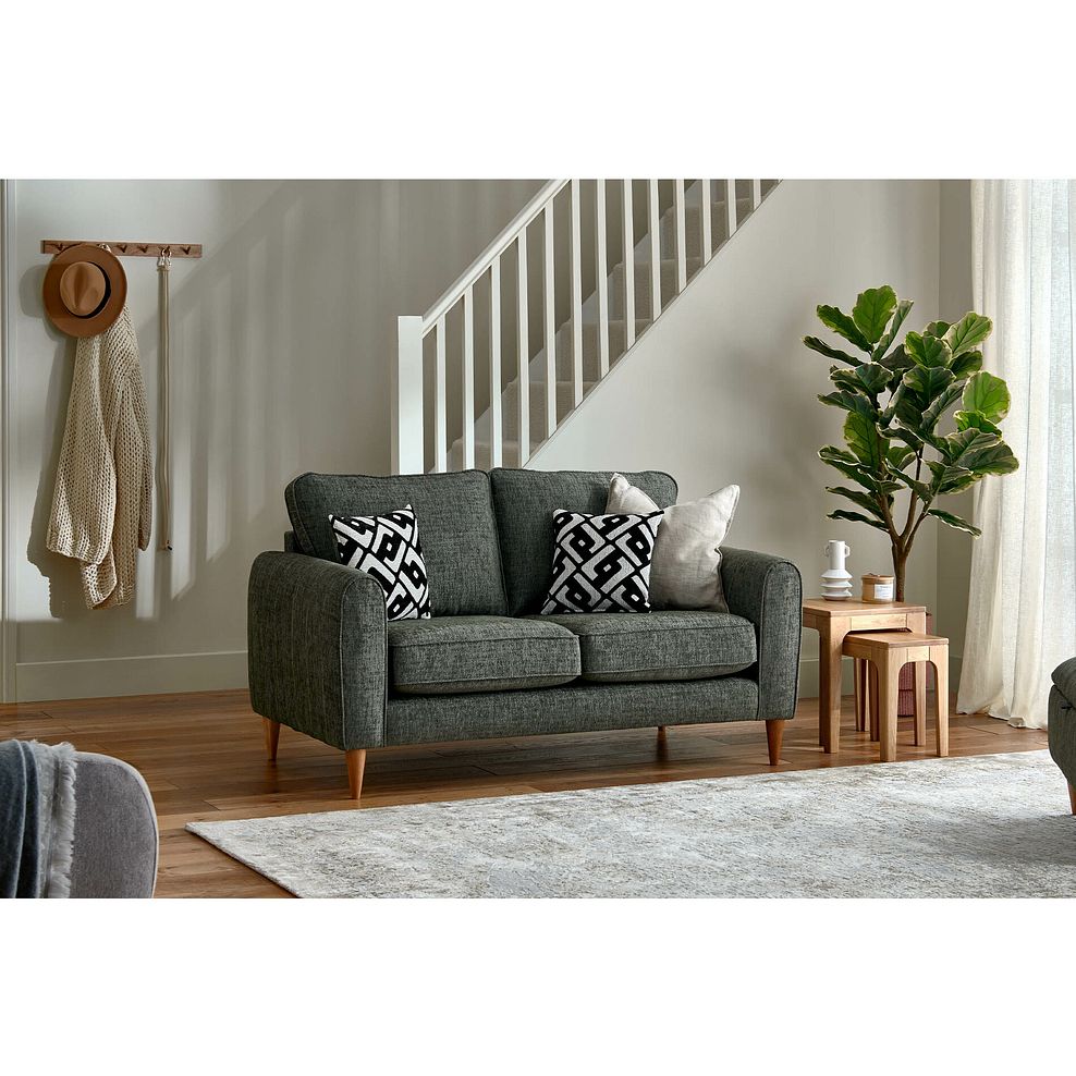 Thornley 2 Seater Sofa in Forest Green Fabric Thumbnail 2