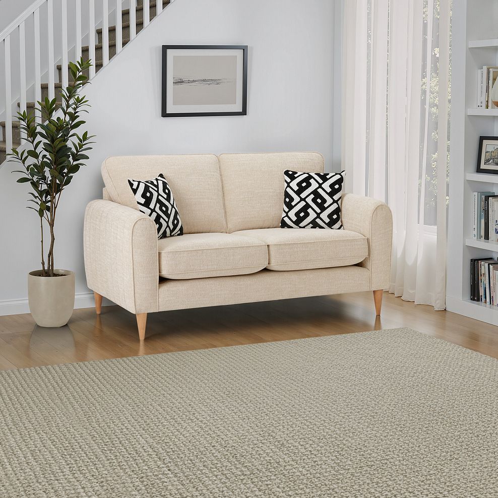 Thornley 2 Seater Sofa in Ivory Fabric 13