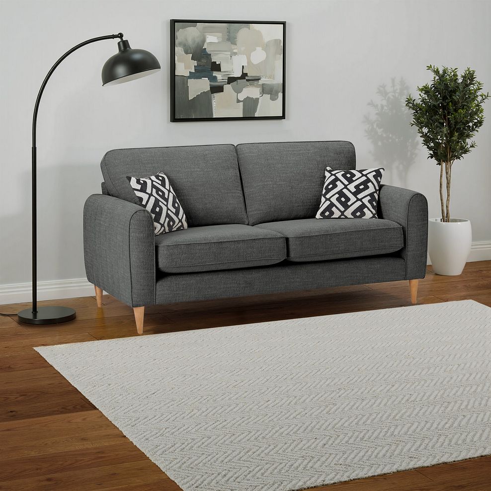 Thornley 3 Seater Sofa in Anthracite Fabric 1