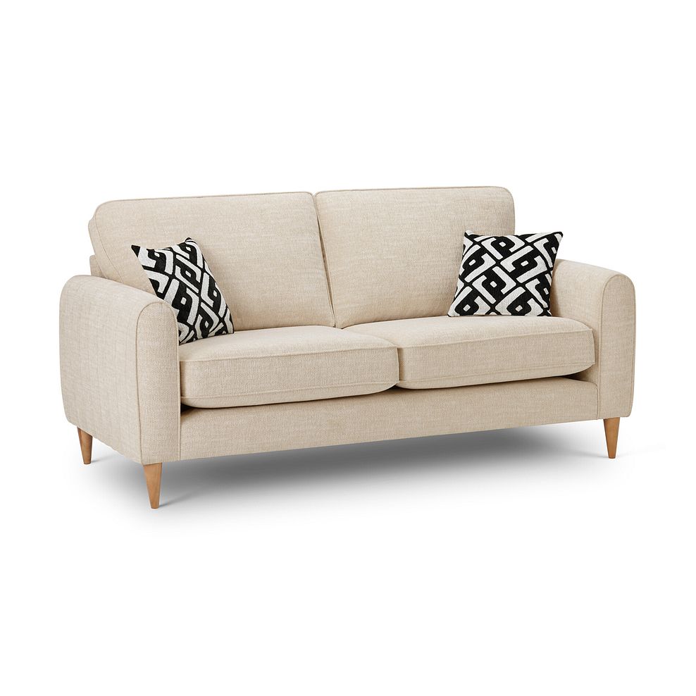 Thornley 3 Seater Sofa in Ivory Fabric Thumbnail 3