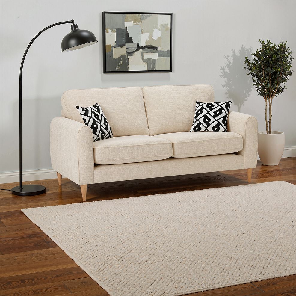 Thornley 3 Seater Sofa in Ivory Fabric 13
