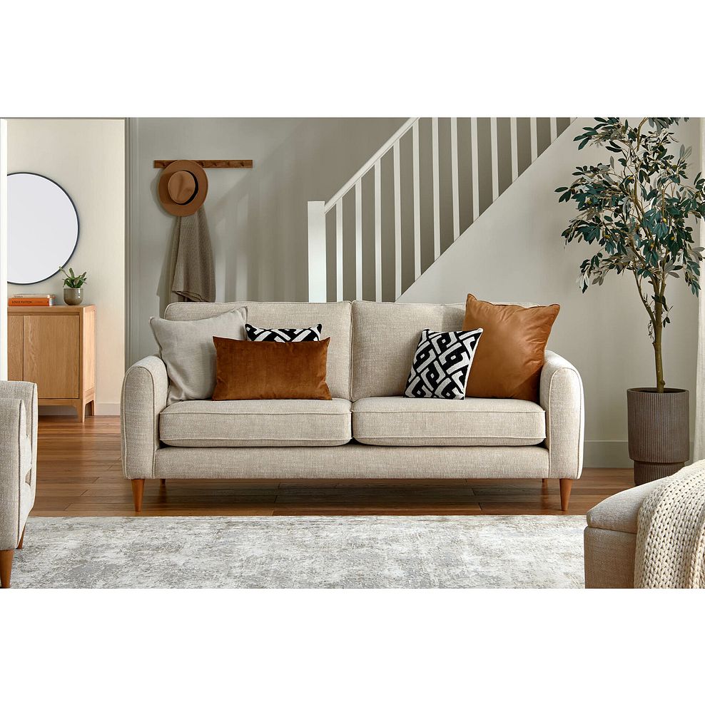 Thornley 4 Seater Sofa in Ivory Fabric Thumbnail 2