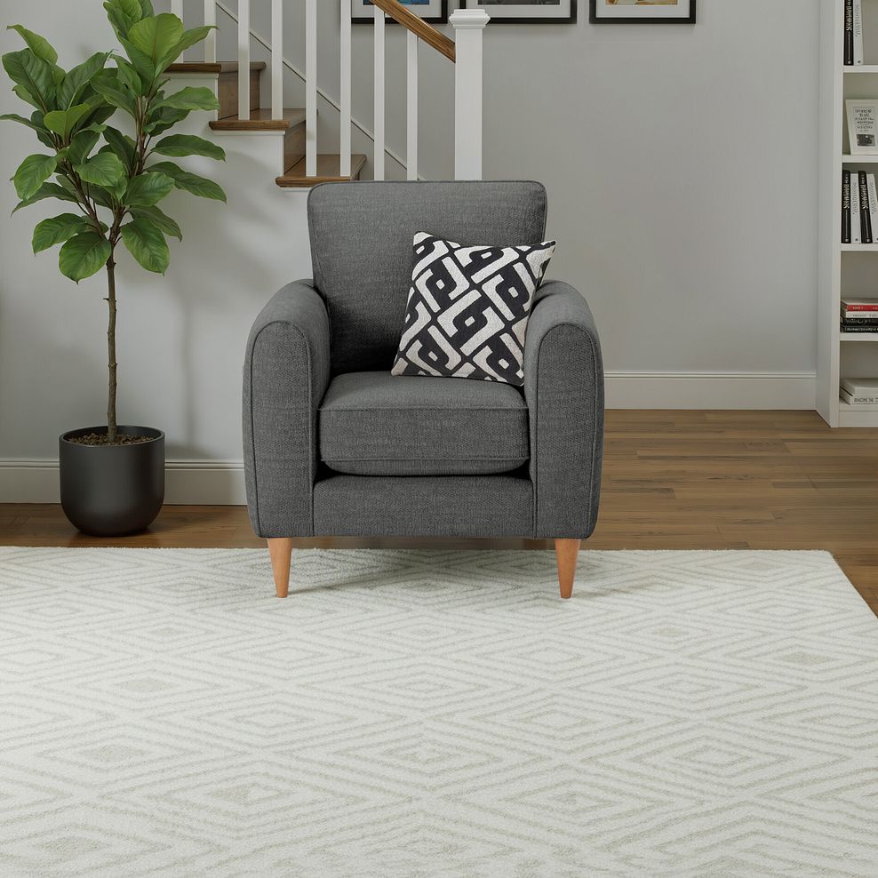 Thornley Armchair in Forest Green Fabric 1