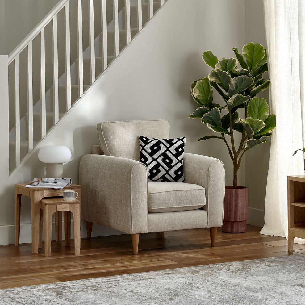 Thornley Armchair in Ivory Fabric 3